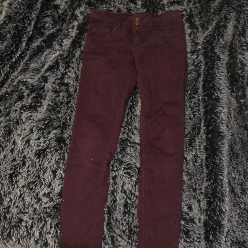 maroon jeans